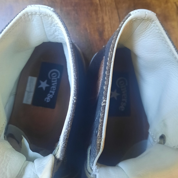 Converse Chuck Taylor All Star Premium Denim Leather Hi Top Sneakers - Picture 11 of 17